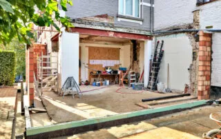 New Wall And Ground For A Modern Extension Of A House